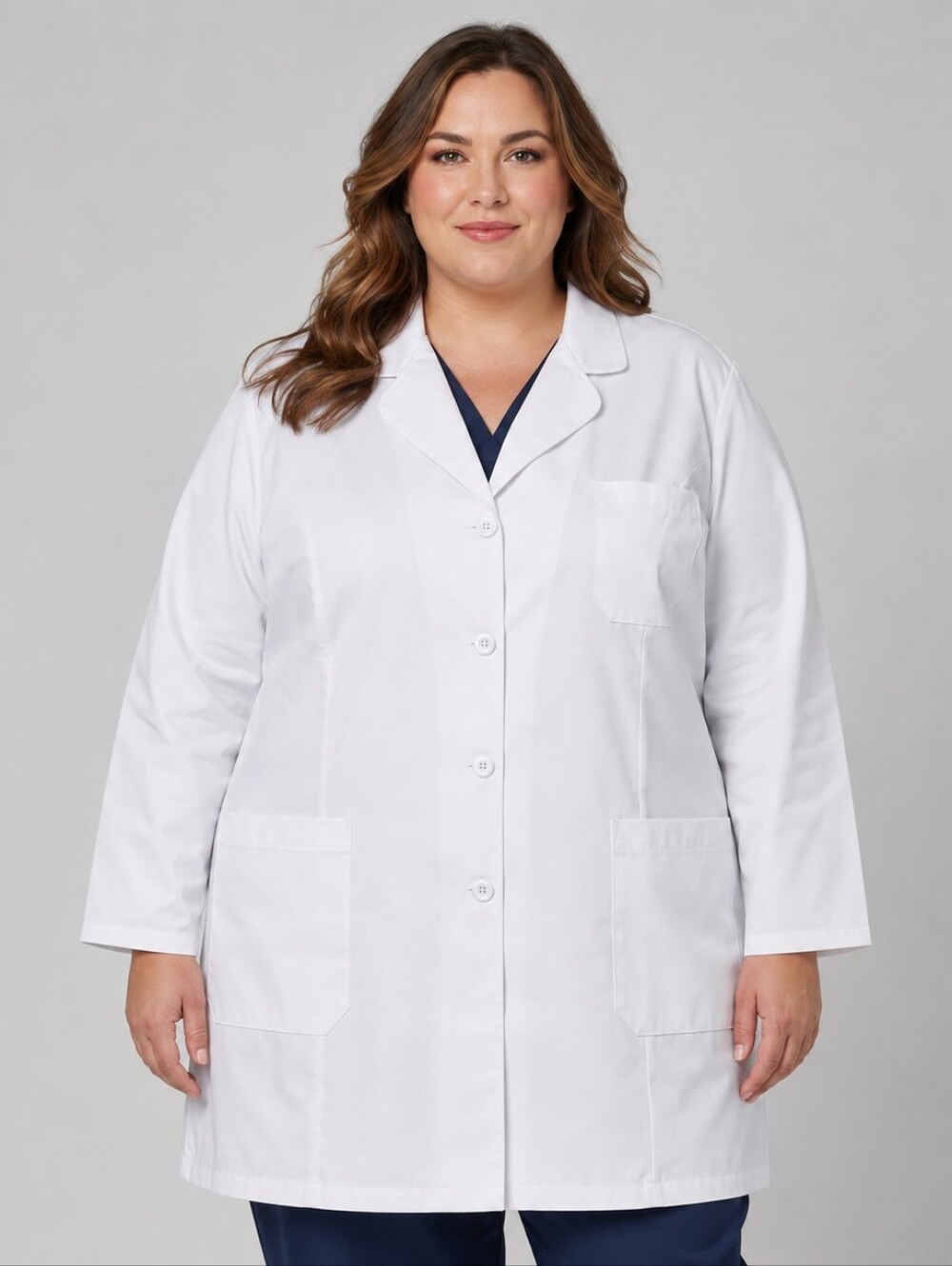 Size 5X Grey's Anatomy Barco Classic Women's Lily White 3-Pocket 34" Lab Coat